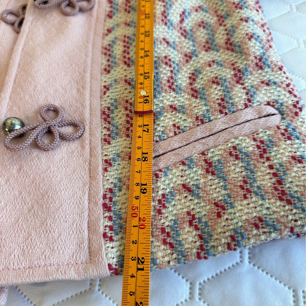 Marc Jacobs Pink Wool Tweed Jacket Frog Closure Peter Pan Collar Designer - Picture 7 of 10